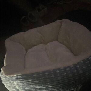 Cozy Cream and Gray Pet Bed